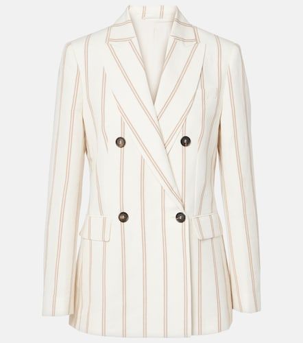 Blazer de lino y algodón a rayas - Brunello Cucinelli - Modalova