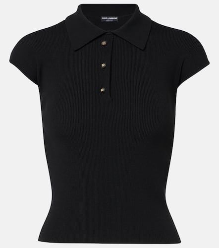 Ribbed-knit polo shirt - Dolce&Gabbana - Modalova