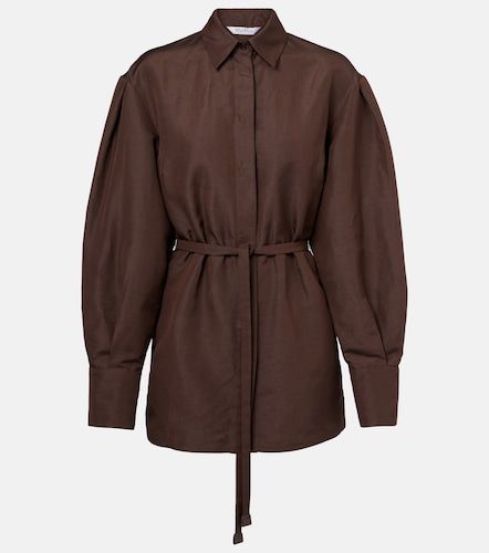 Camisa Affari de lino y seda con cinturón - Max Mara - Modalova