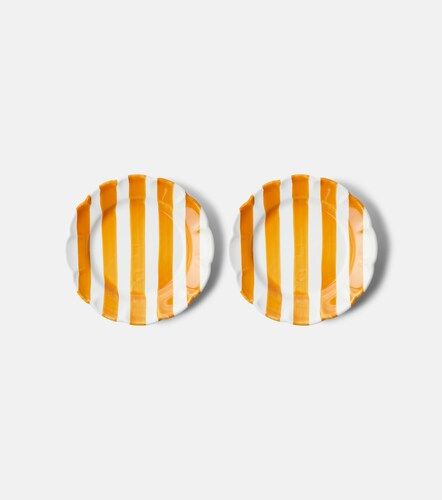 Set de 2 platos de postre Righe de cerámica a rayas - Cabana - Modalova