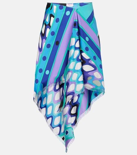 Falda midi Vivara de sarga de seda drapeada - Pucci - Modalova