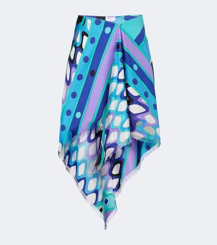 Vivara draped silk twill midi skirt - Pucci - Modalova