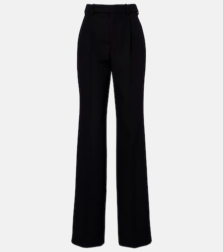 Pleated virgin wool straight pants - Saint Laurent - Modalova