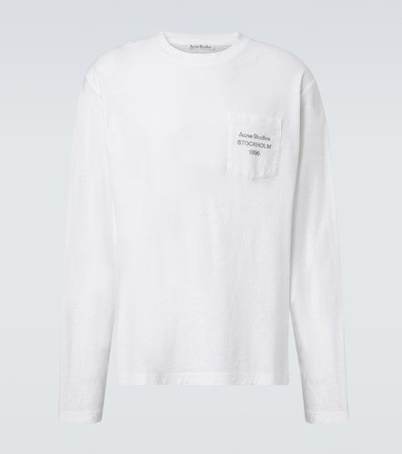 Camiseta en mezcla de algodón con logo - Acne Studios - Modalova