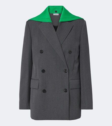 Blazer cruzado de lana con paneles - Loewe - Modalova