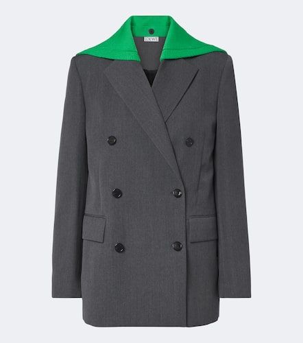 Blazer cruzado de lana con paneles - Loewe - Modalova