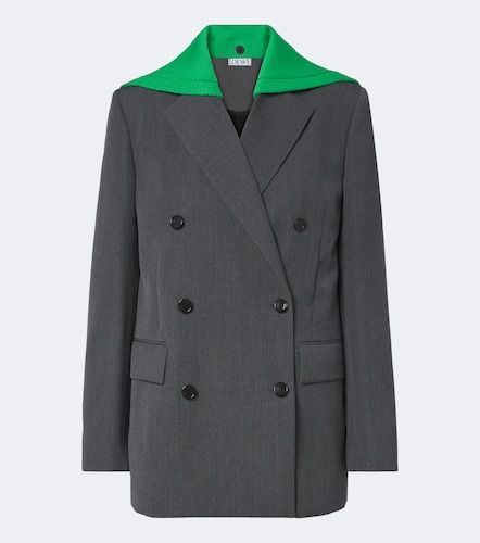 Paneled double-breasted wool blazer - Loewe - Modalova