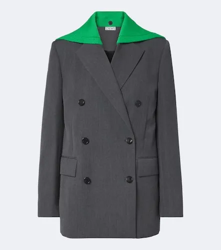 Paneled double-breasted wool blazer - Loewe - Modalova