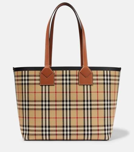 Checked jacquard cotton canvas tote bag - Burberry - Modalova