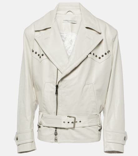 Croc-effect leather jacket - Alessandra Rich - Modalova