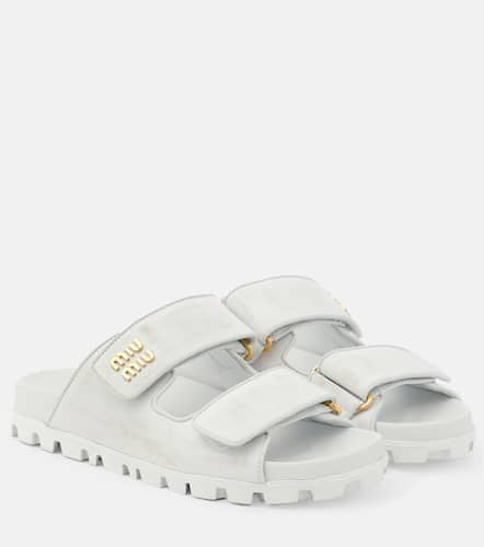 Miu Miu Distressed leather sandals - Miu Miu - Modalova