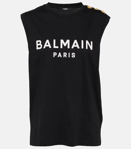 Balmain Logo cotton jersey tank top - Balmain - Modalova