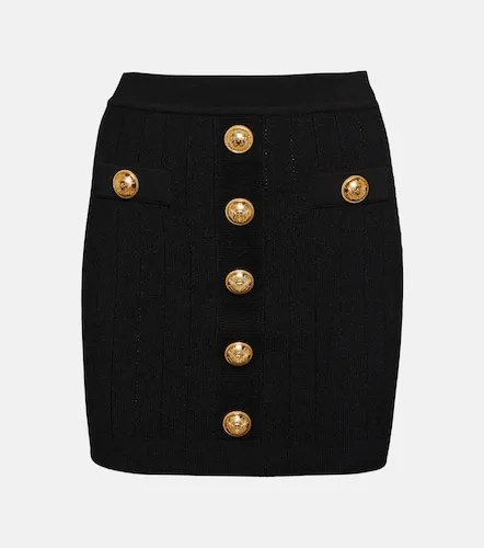 High-Rise-Minirock aus Strick - Balmain - Modalova