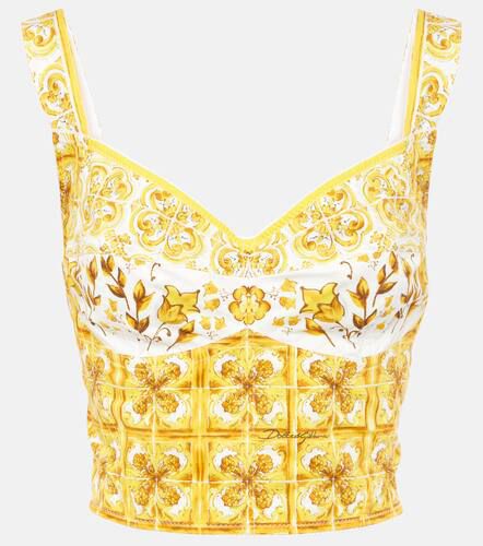 Majolica cotton-blend poplin bustier - Dolce&Gabbana - Modalova