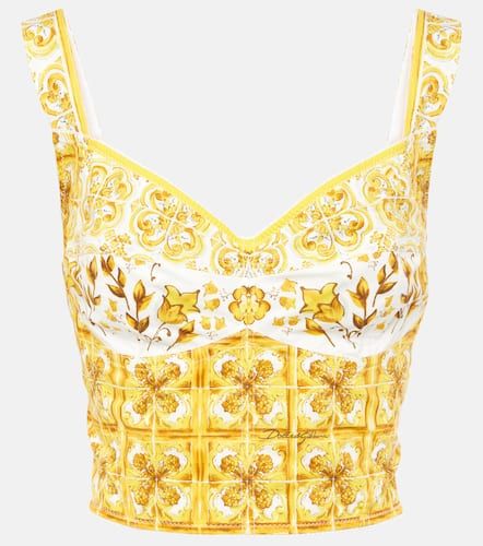 Majolica cotton-blend poplin bustier - Dolce&Gabbana - Modalova