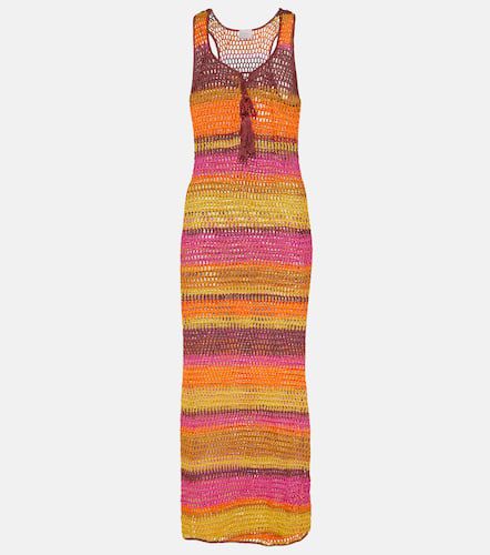 Striped crochet cotton maxi dress - Anna Kosturova - Modalova