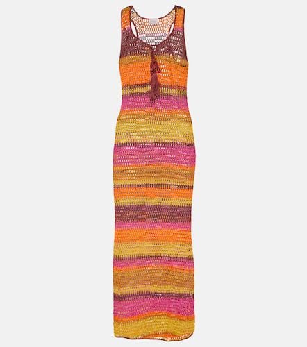 Striped crochet cotton maxi dress - Anna Kosturova - Modalova