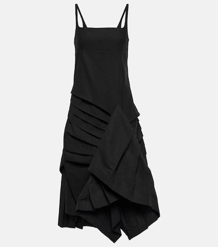 Abito midi in lino e cotone plissé - Dries Van Noten - Modalova
