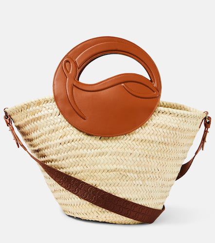 Biloumoon straw and leather basket bag - Christian Louboutin - Modalova