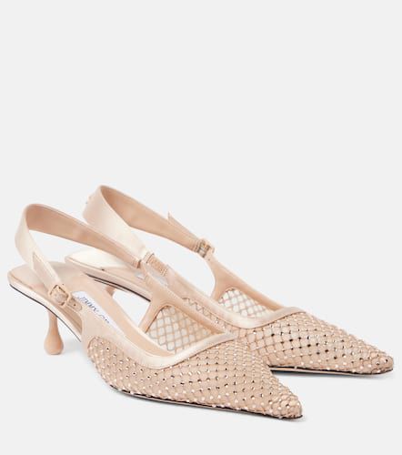 Amel 50 embellished mesh slingback pumps - Jimmy Choo - Modalova