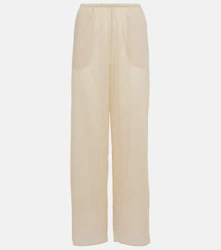 Monogram cotton-blend wide-leg pants - Toteme - Modalova