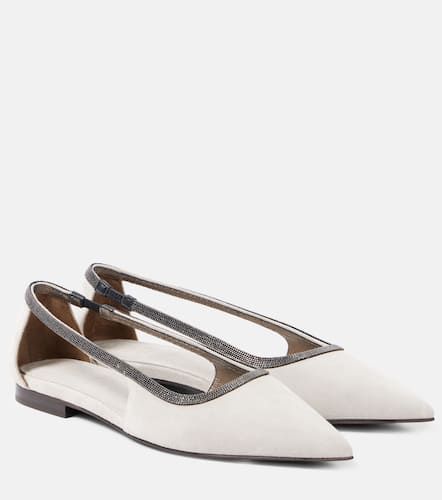 Monili suede ballet flats - Brunello Cucinelli - Modalova