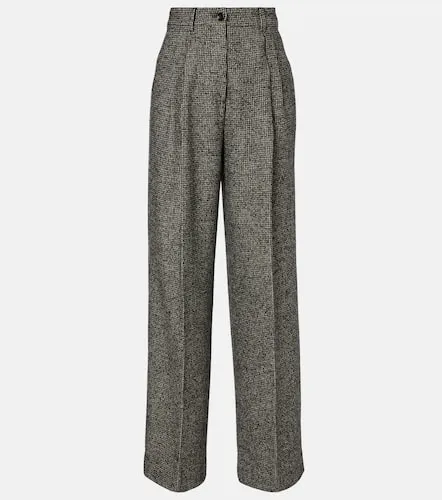 Pleated wool-blend wide-leg pants - Dolce&Gabbana - Modalova