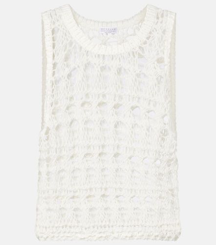 Top in misto cotone e iuta - Brunello Cucinelli - Modalova