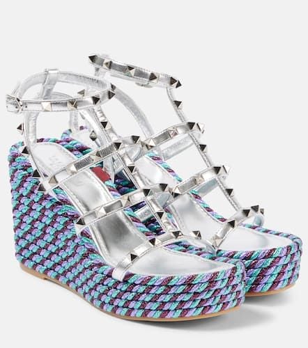 Rockstud leather espadrille wedges - Valentino Garavani - Modalova