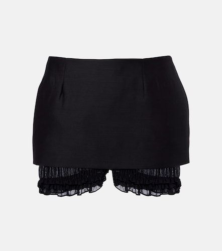 Ruffled wool and silk skort - Magda Butrym - Modalova