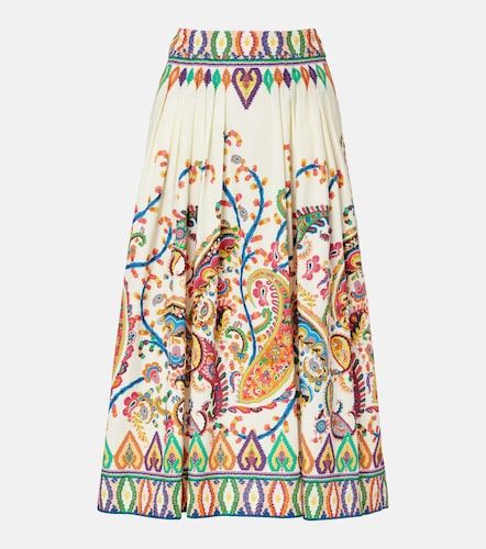 Falda midi de jacquard de gasa de algodón - Etro - Modalova