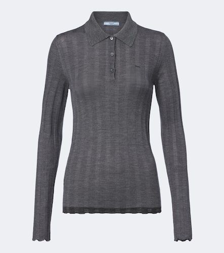 Pullover polo in lana e cotone - Prada - Modalova