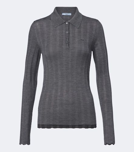 Pullover polo in lana e cotone - Prada - Modalova