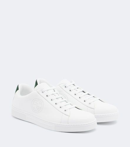 Zapatillas Ace de piel con Web - Gucci - Modalova