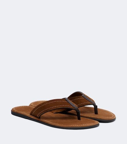 Sandali infradito Beach in camoscio con pelle - The Row - Modalova