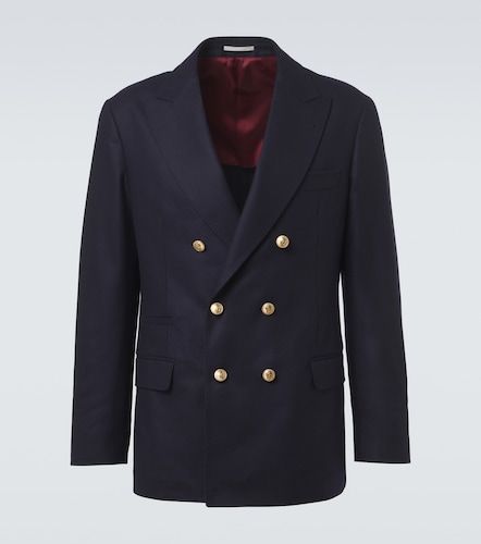 Double-breasted virgin wool blazer - Brunello Cucinelli - Modalova