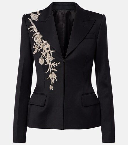 McQueen Bestickter Blazer aus Wolle - McQueen - Modalova