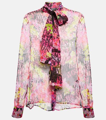 Bedruckte Bluse aus Seidenchiffon - Versace - Modalova