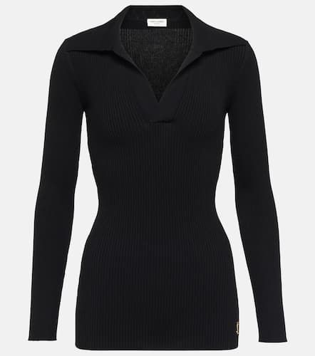 Ribbed-knit polo sweater - Saint Laurent - Modalova