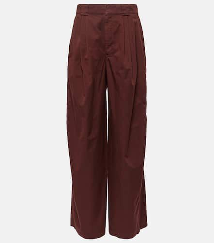 High-rise cotton satin wide-leg pants - Lemaire - Modalova