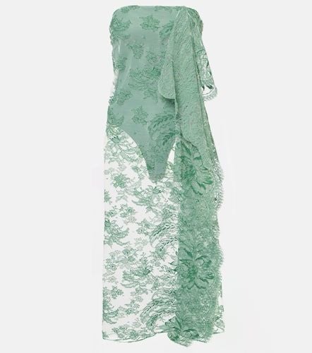 Strapless floral lace midi dress - Christopher Esber - Modalova