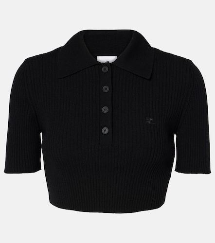 Courrèges Cropped-Polohemd aus Rippstrick - Courreges - Modalova
