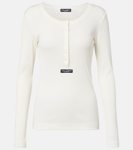 Pullover in cotone a coste - Dolce&Gabbana - Modalova