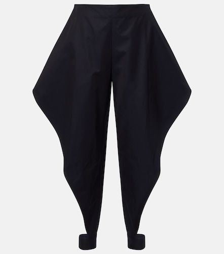 Alaïa Pantaloni in gabardine di cotone con volant - Alaia - Modalova