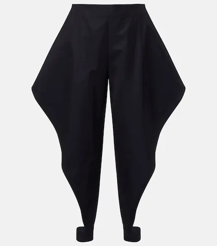 Ruffled cotton gabardine tapered pants - Alaia - Modalova