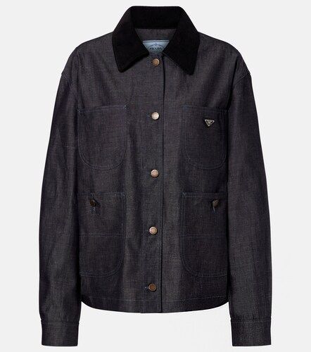 Chaqueta de chambray de algodón y lino - Prada - Modalova