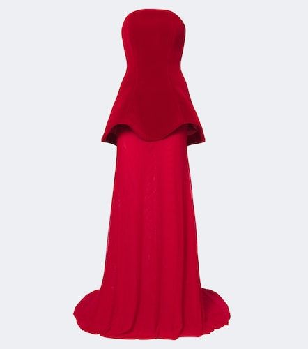 Trägerlose Robe mit Schößchen - David Koma - Modalova