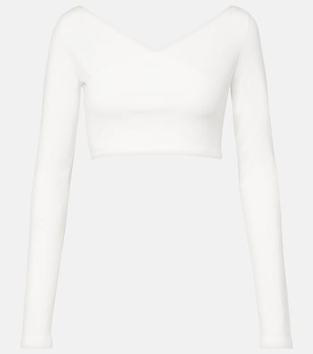 Alaia Cotton-blend crepe wrap top - Alaia - Modalova