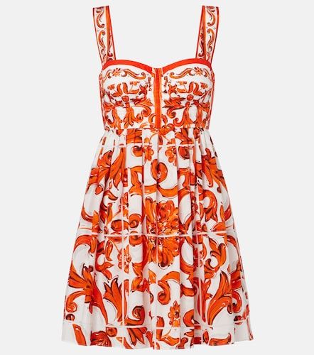 Majolica cotton poplin minidress - Dolce&Gabbana - Modalova