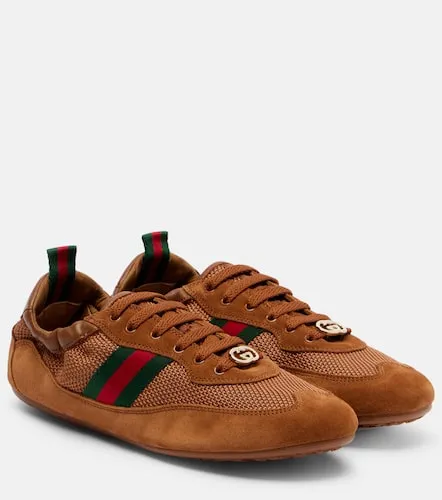 Shift suede-trimmed sneakers - Gucci - Modalova